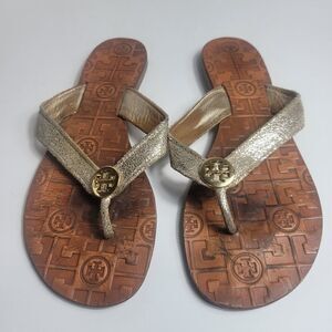 Tory Burch Thora Gold Metallic Sandals
